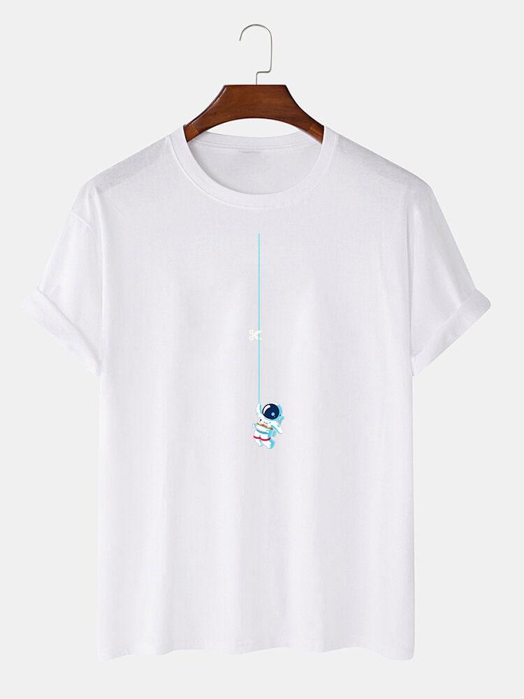 Astronaut On A String Print T-Shirt - Naturzy