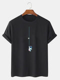 Astronaut On A String Print T-Shirt - Naturzy