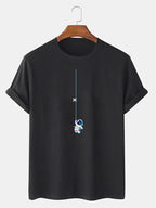 Astronaut On A String Print T-Shirt - Naturzy