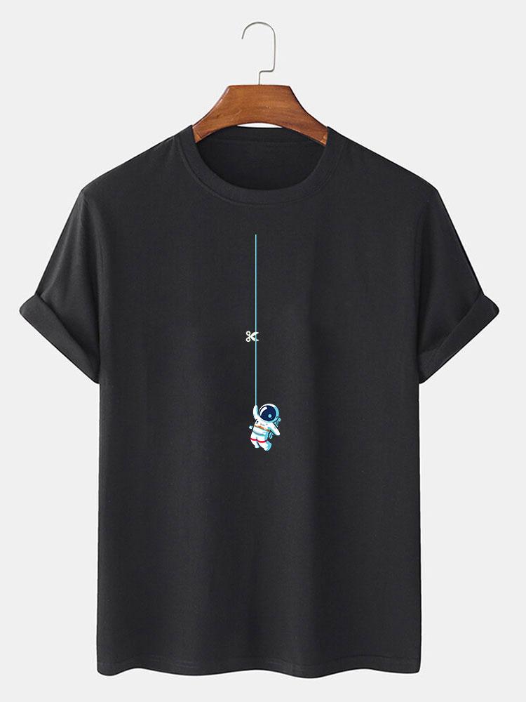 Astronaut On A String Print T-Shirt - Naturzy
