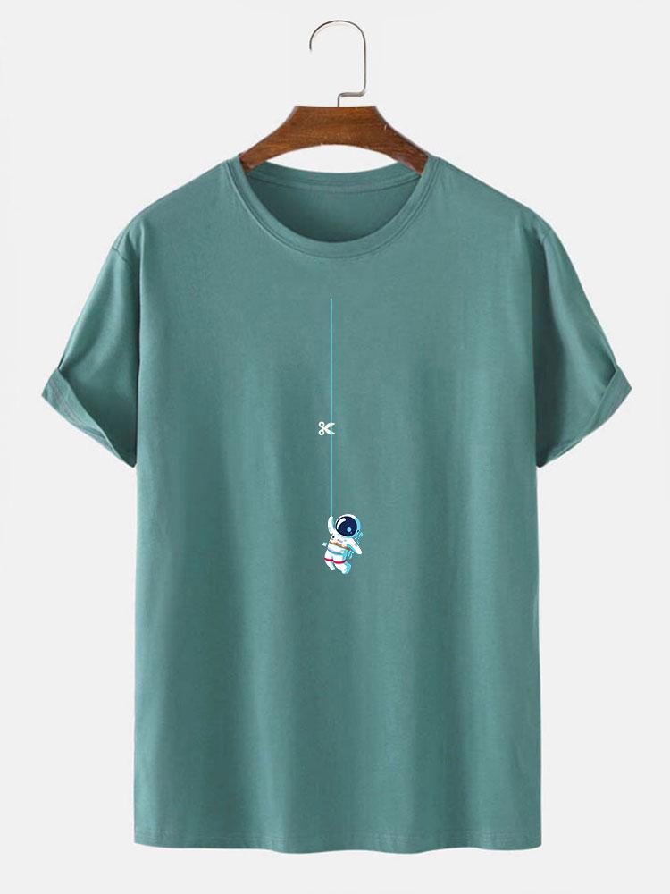 Astronaut On A String Print T-Shirt - Naturzy