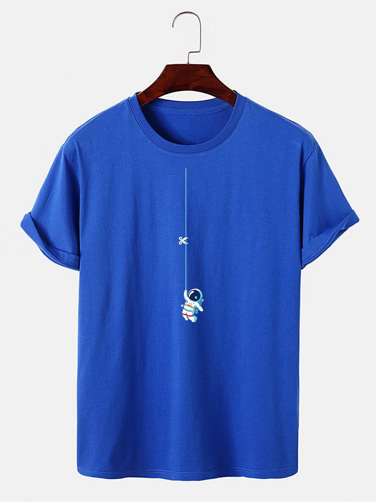 Astronaut On A String Print T-Shirt - Naturzy