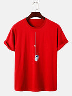 Astronaut On A String Print T-Shirt - Naturzy
