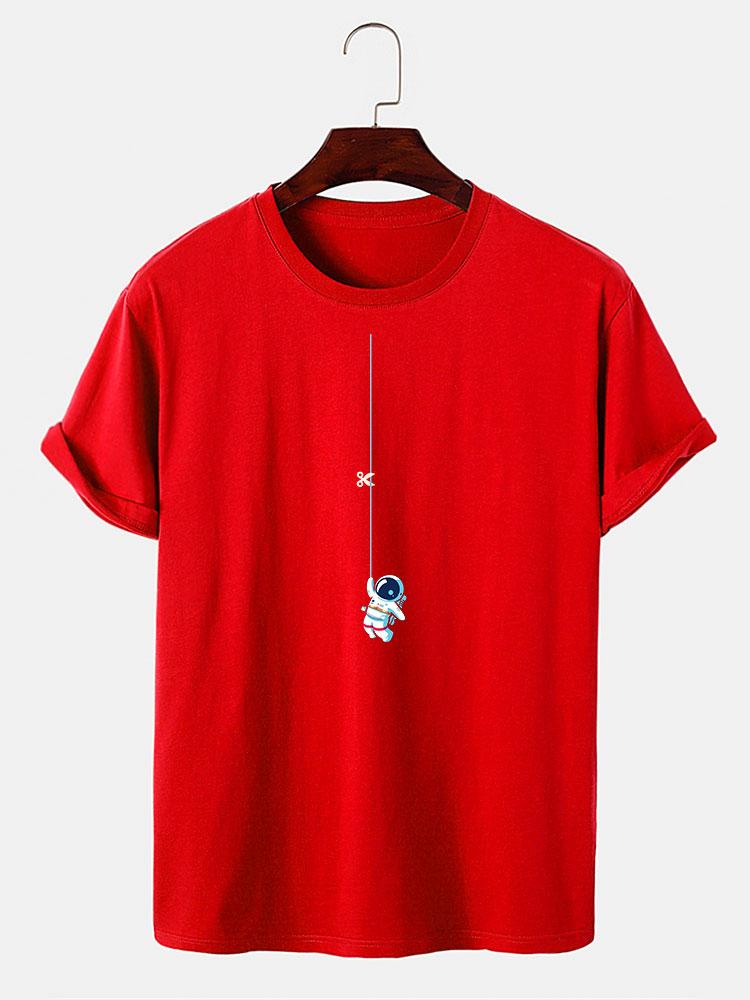 Astronaut On A String Print T-Shirt - Naturzy