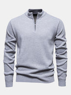 Relax Fit Zip Up Neck Sweater - Naturzy